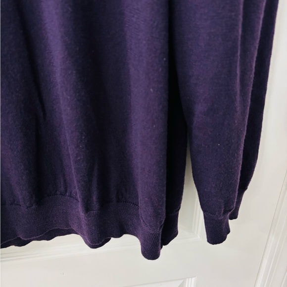 Alfani Made In Italy Wool Deep Purple Long Sleeve Polo - Picture 5 of 5